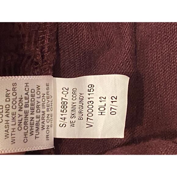 Banana Republic Skinny Corduroy Pants Women’s 27 Burgundy Stretch Fall Winter - Picture 8 of 8
